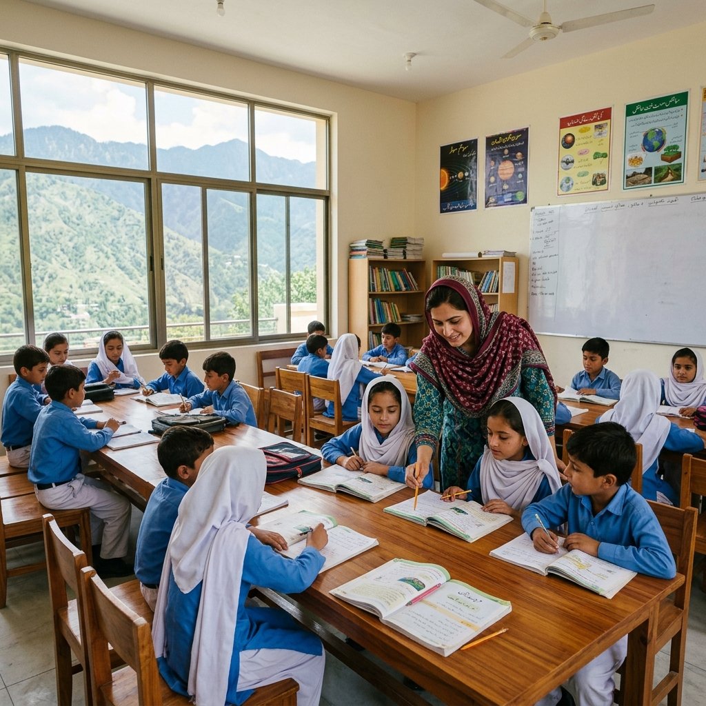 Classroom learning activity in Swat Valley